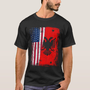 ALBANIENROOTS Red Eagle ALBANIA Amerikanische Flag T-Shirt