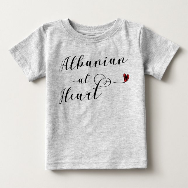 Albanier at Heart Teirt, Albanien Baby T-shirt (Vorderseite)