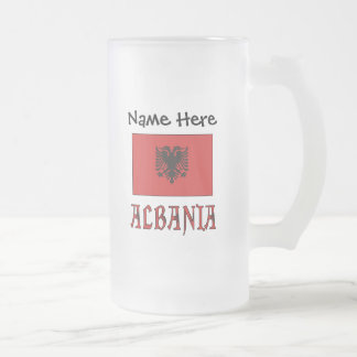Albanisch Albanische Flagge Personalisiert Mattglas Bierglas