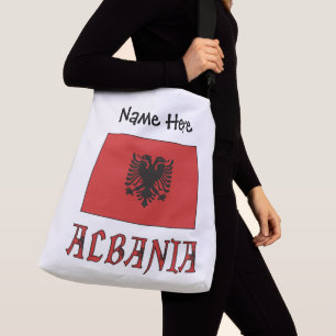 Albanisch Albanische Flagge Personalisiert Tragetaschen Mit Langen Trägern