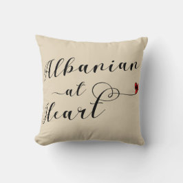 Albanisch am Heart Throw Cushion, Albanien Kissen