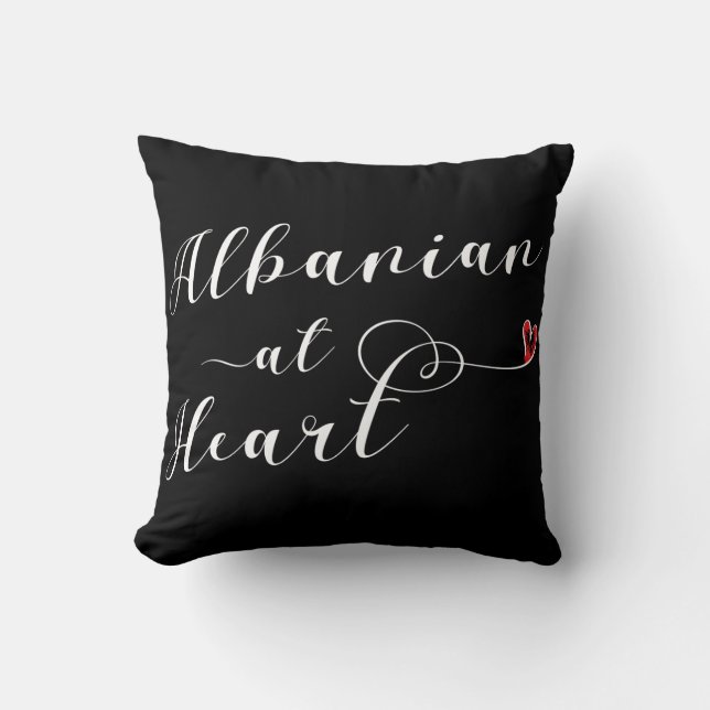 Albanisch am Heart Throw Cushion, Albanien Kissen (Vorderseite)