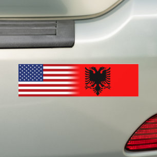 Albanisch-Amerikanische Albanienflagge US-Flagge Autoaufkleber