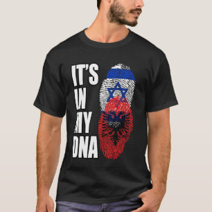 Albanisch und Israelisch gemischtes DNA-Flagge-Erb T-Shirt