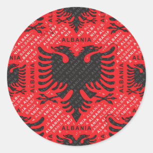 albanische Flagge 2 Runder Aufkleber