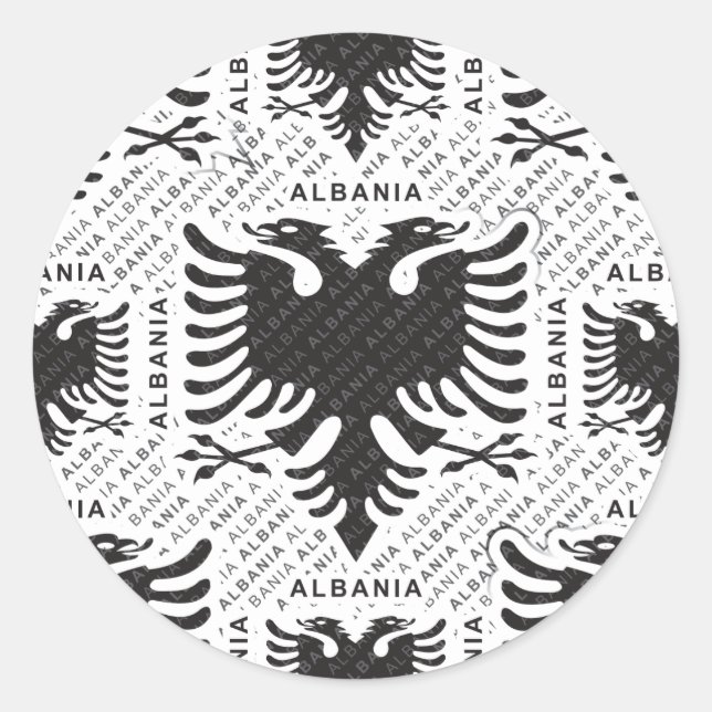 Albanische Flagge 3 Runder Aufkleber (Vorderseite)