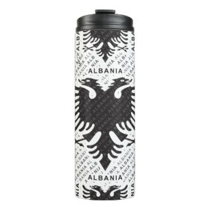 Albanische Flagge 3 Thermosbecher
