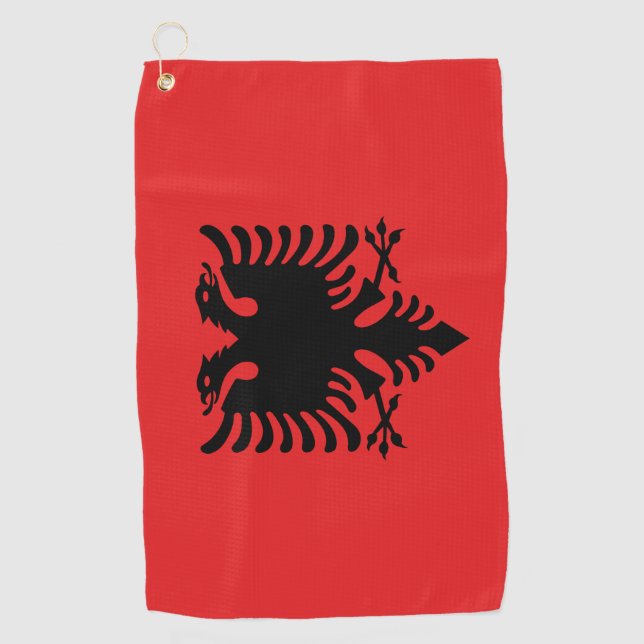 Albanische Flagge / Albanien Golf / sport Golf Tir Golfhandtuch (Vorderseite)