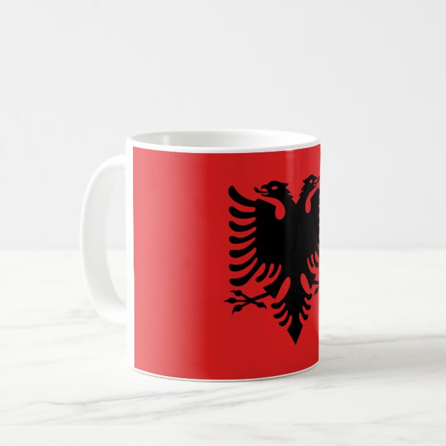 (Albanische) Flagge Albaniens Kaffeetasse (Vorderseite Links)