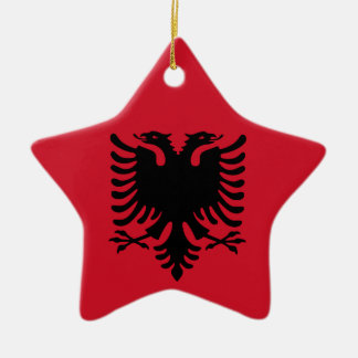 Albanische Flagge auf Keramik-Stern-Anhänger Keramikornament