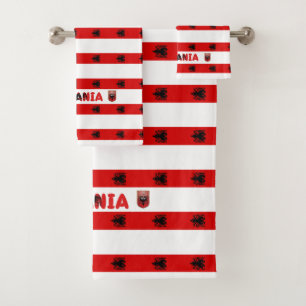 Albanische Flagge Badhandtuch Set