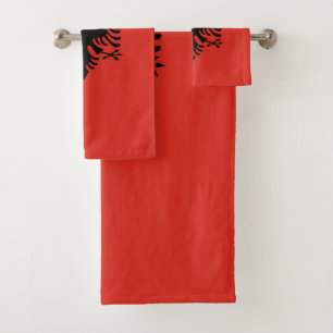 albanische Flagge Badhandtuch Set