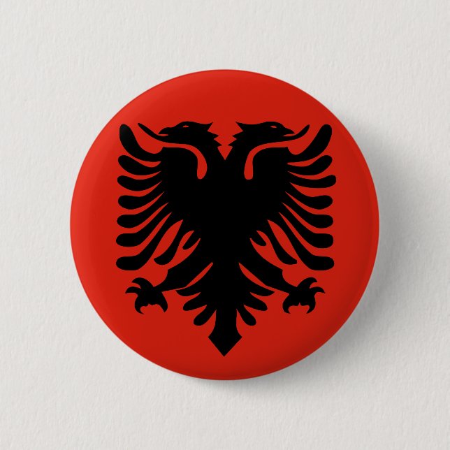 Albanische Flagge Button (Vorderseite)