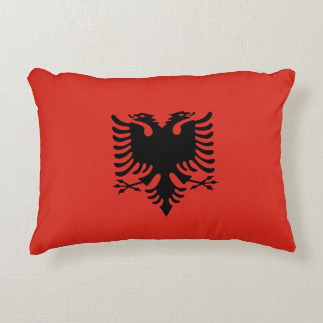 albanische Flagge Dekokissen (Vorderseite)