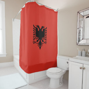 albanische Flagge Duschvorhang