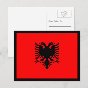 Albanische Flagge, Flagge Albaniens Postkarte
