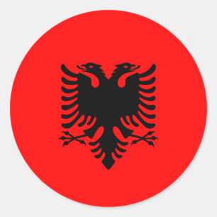 Albanische Flagge, Flagge Albaniens Runder Aufkleber