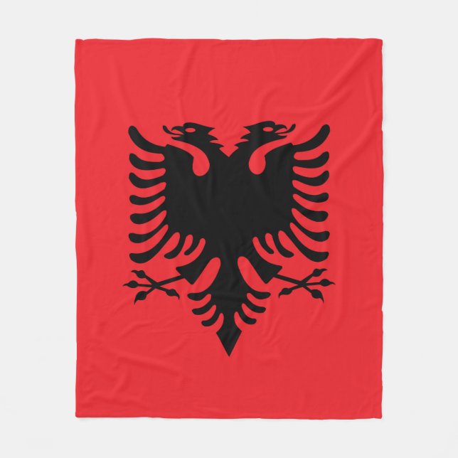 albanische Flagge Fleecedecke (Vorderseite)