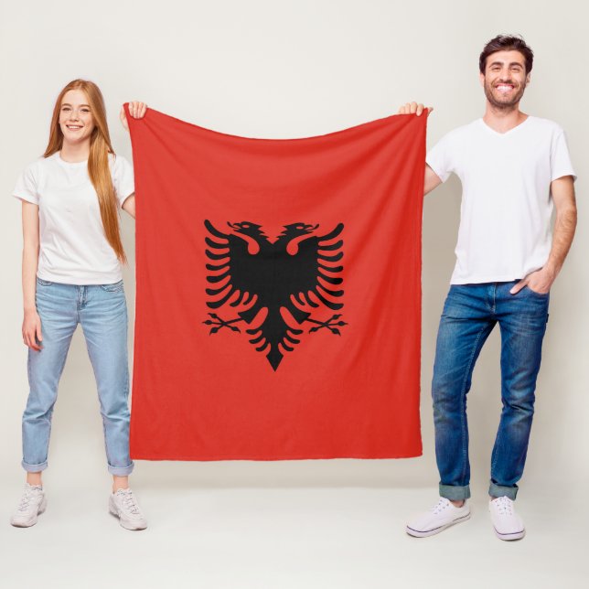 albanische Flagge Fleecedecke (Beispiel)