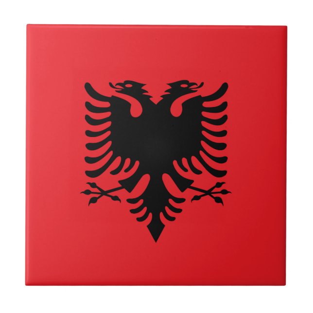 albanische Flagge Fliese (Vorderseite)