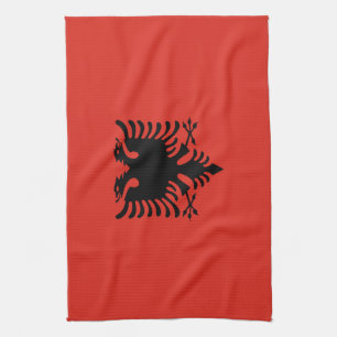 albanische Flagge Geschirrtuch