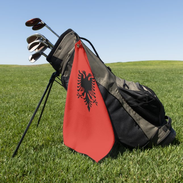 albanische Flagge Golfhandtuch (Gras)