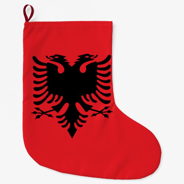 albanische Flagge Großer Weihnachtsstrumpf (Vorderseite)