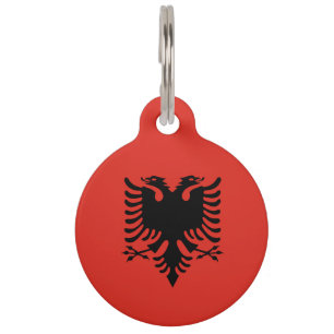 albanische Flagge Haustiermarke