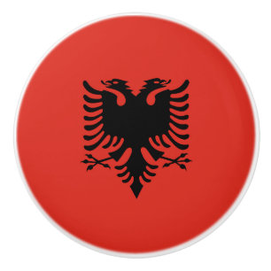 albanische Flagge Keramikknauf