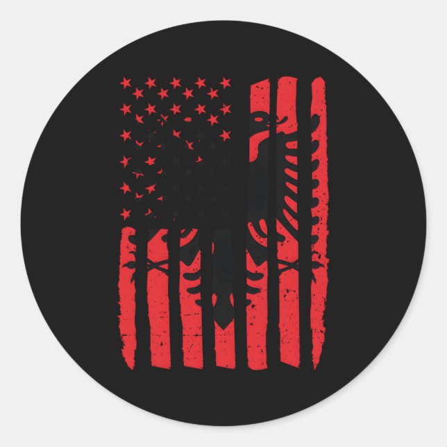 Albanische Flagge Kosovo-Albaner Runder Aufkleber (Vorderseite)