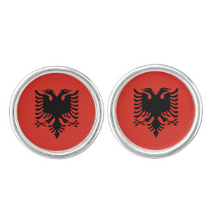 albanische Flagge Manschetten Knöpfe