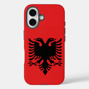 Albanische Flagge mit Zweikopfadler iPhone 16 Hülle