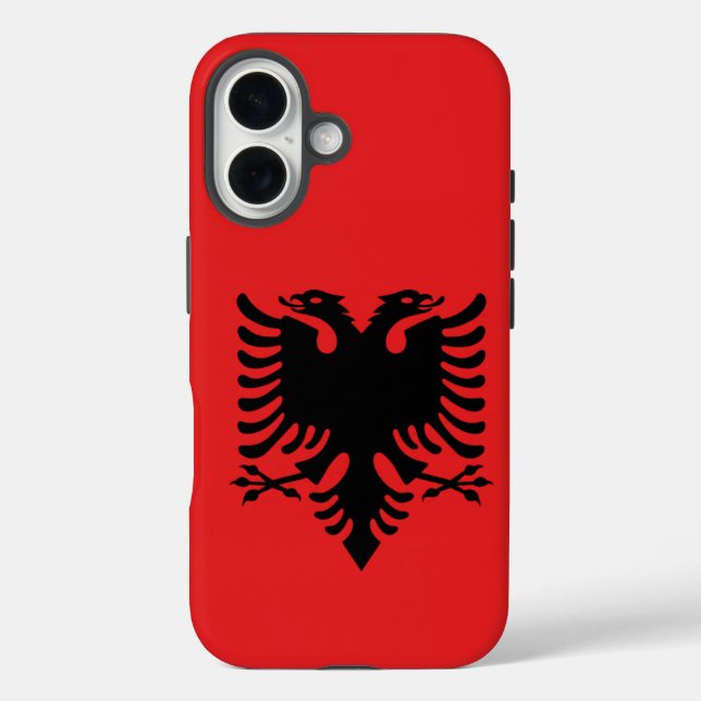 Albanische Flagge mit Zweikopfadler Case-Mate iPhone Hülle (Rückseite)