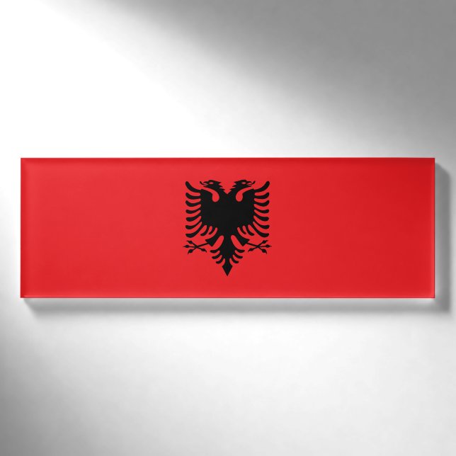 albanische Flagge Namenschild (Vorderseite)