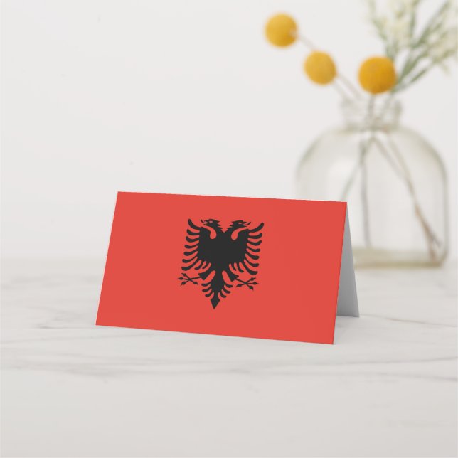 albanische Flagge Platzkarte (Vorderseite)
