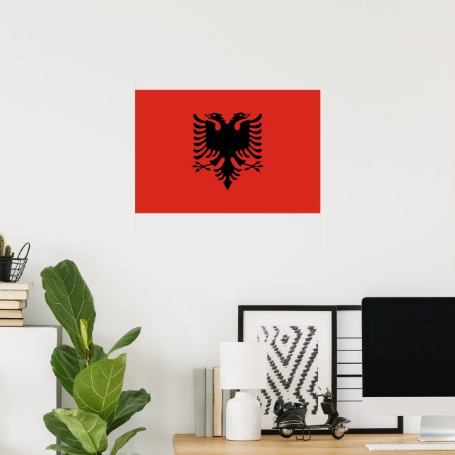 albanische Flagge Poster (Heimbüro)
