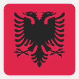 albanische Flagge Quadratischer Aufkleber