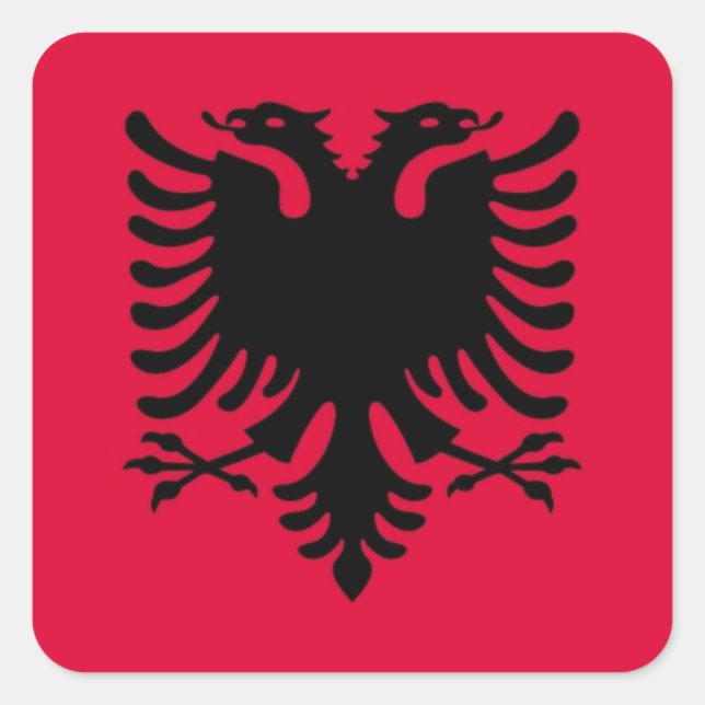 albanische Flagge Quadratischer Aufkleber (Vorderseite)