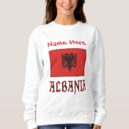 Albanische Flagge Rote Personalisierte Frauen Sweatshirt
