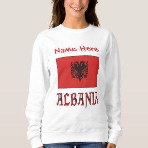 Albanische Flagge Rote Personalisierte Frauen Sweatshirt