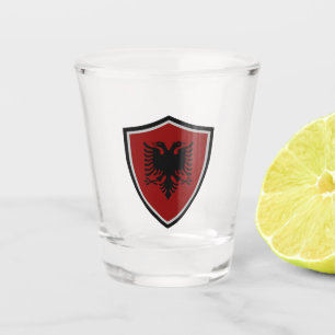 albanische Flagge Schnapsglas