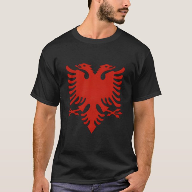 Albanische Flagge Shqip Shqiponja Albanischer Adle T-Shirt (Vorderseite)