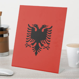albanische Flagge Sockelschild