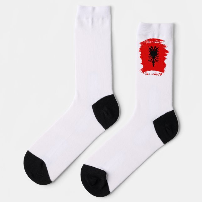 albanische Flagge Socken (Linkes Detail)