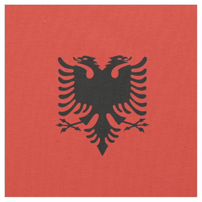 albanische Flagge Stoff (Nahaufnahme)
