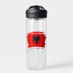 albanische Flagge Trinkflasche