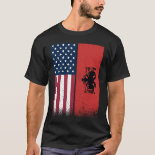 Albanische Flagge USA und Albanien Flaggen stolz A T-Shirt