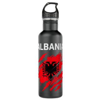 Albanische Flaggenfarben Edelstahlflasche