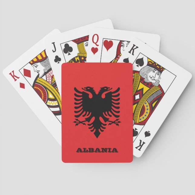 Albanische Flaggenspiele, Albanien Spielkarten (Rückseite)