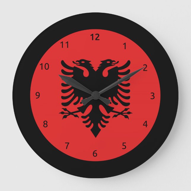 Albanische Flaggenuhren Große Wanduhr (Vorderseite)